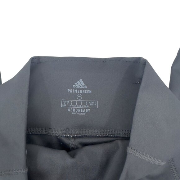 Adidas Womens Small Aeroready Primegreen Dark Gray High-Waisted Running Tights - Picture 3 of 13